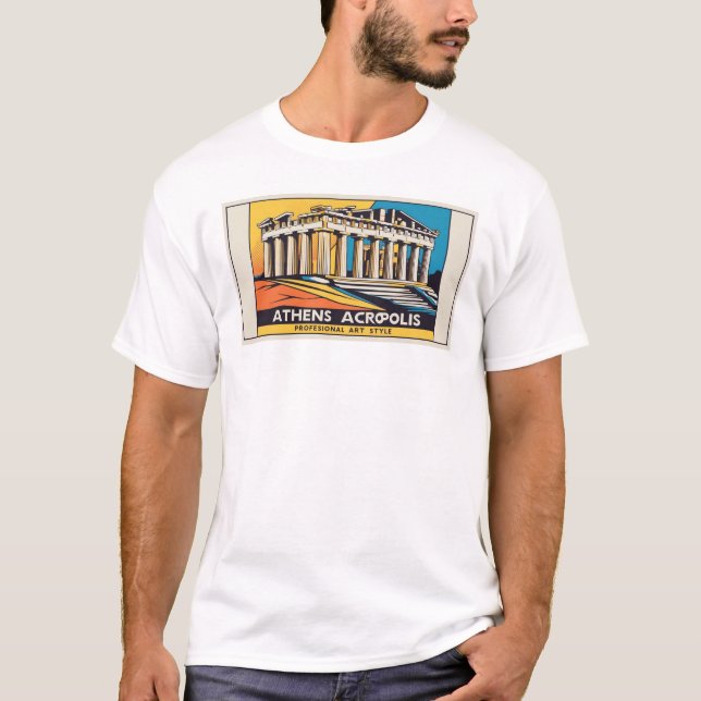 Popup-Art Aten Parthenon 1 T-shirt (Framsida)