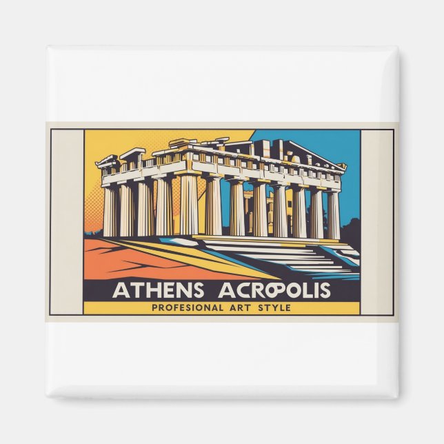 Popup-Art Aten Parthenon Magnet (Framsidan)