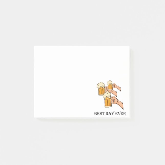Popup Art Beer Best Day någonsin Post-it Block (Framsida)
