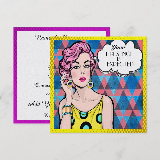 Popup Art Firande-inbjudan Inbjudningar (Fram/baksida)