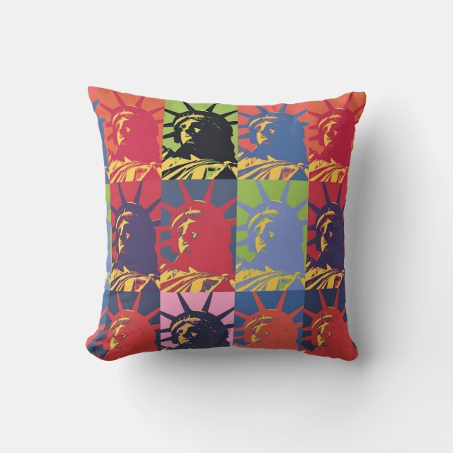 Popup Art Frihetsgudinnan Amerika Kudde (Framsida)