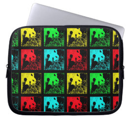 Popup Art Giant Panda Red Grönt Blue Gult Laptop Sleeve