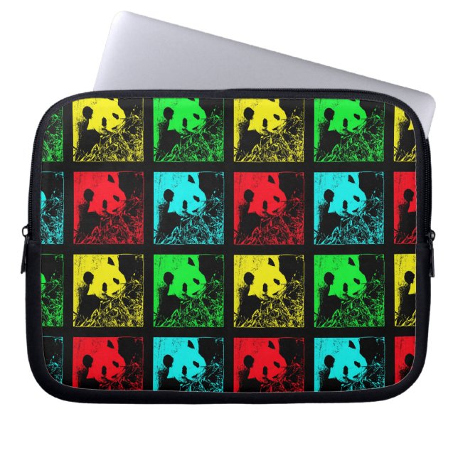 Popup Art Giant Panda Red Grönt Blue Gult Laptop Sleeve (Framsidan)