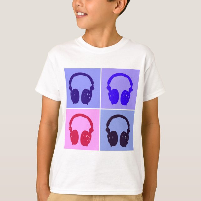 Popup Art-hörlurar Tee Shirt (Framsida)