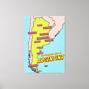 Popup Art Illustrated Argentina Canvastryck