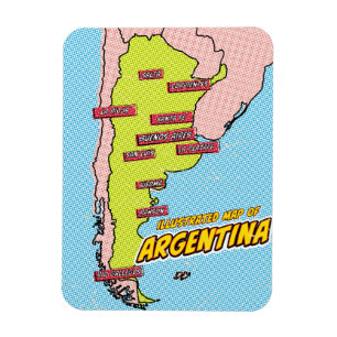 Popup Art Illustrated Argentina Magnet