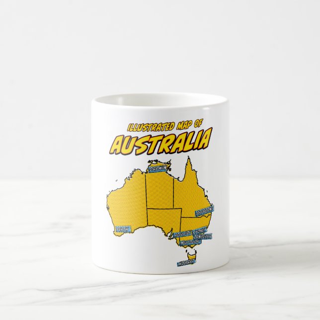 Popup Art Illustrated Australia Kaffemugg (Center)