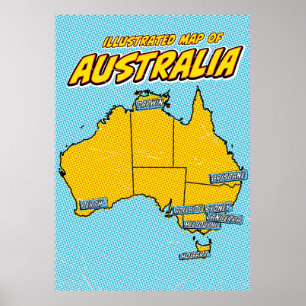 Popup Art Illustrated Australia Poster