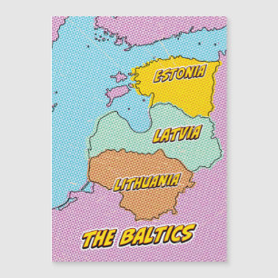 Popup Art Illustrated Baltic Stater karta