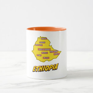 Popup Art Illustrated Etiopien karta Mugg