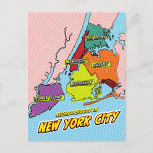 Popup Art Illustrated New York City karta Helg Vykort