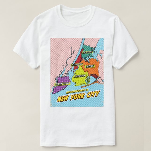 Popup Art Illustrated New York City karta T Shirt (Design framsida)