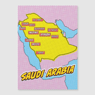 Popup Art Illustrated Saudiarabien karta