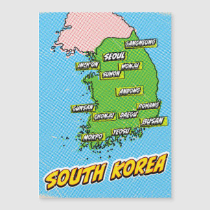 Popup Art Illustrated Sydkorea karta