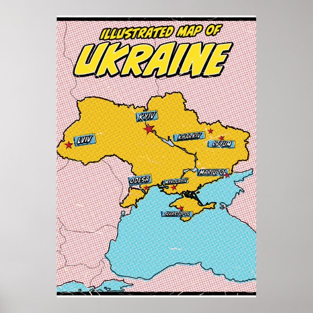 Popup Art Illustrated Ukraina Poster (Framsidan)