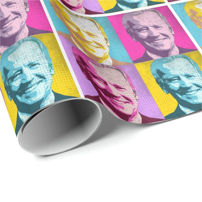 Popup Art Joe Biden Presentpapper (Rullad Hörn)
