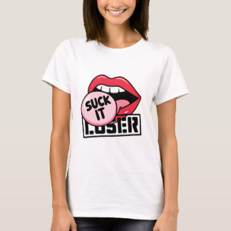 Popup Art Läppar med en sassy "Suck It Loser"-desi T Shirt