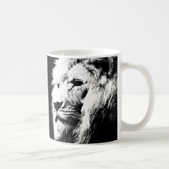 Popup Art Lejonare Ansikte - Mall för djur i Kung Kaffemugg (Höger)