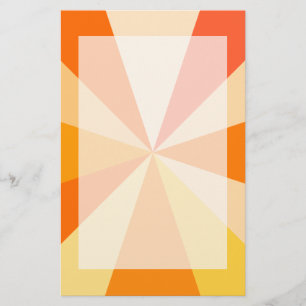 Popup Art Modern 60s Funky Geometric Rays i Orange Brevpapper