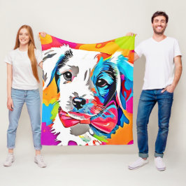 Popup Art Puppy Fleecefilt