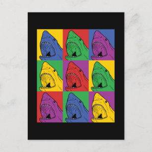 Popup Art Shark Vykort