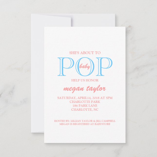 Popup Babyskal, Inbjudan|whitepiblu Inbjudningar (Framsida)
