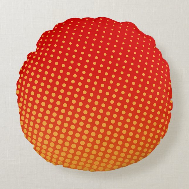 Popup-färgfull bakgrund1960s,abstrakt,konst,baksid rund kudde (Framsidan)