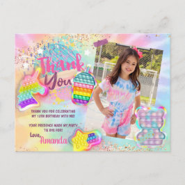 popup-fil Tie Dye Rainbow Photo Tackto you Card Vykort