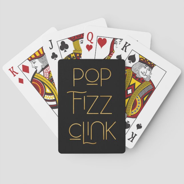 Popup-fizz Clink Elegant Typografi Casinokort (Baksidan)