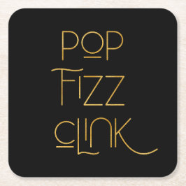 Popup-fizz Clink Elegant Typografi Underlägg Papper Kvadrat