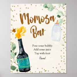 Popup Flaskor Baby Shower Momosa Pub Poster