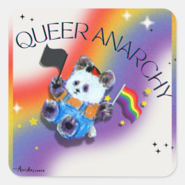 Popup-fönster för Pride Panda Bear Sticker Fyrkantigt Klistermärke