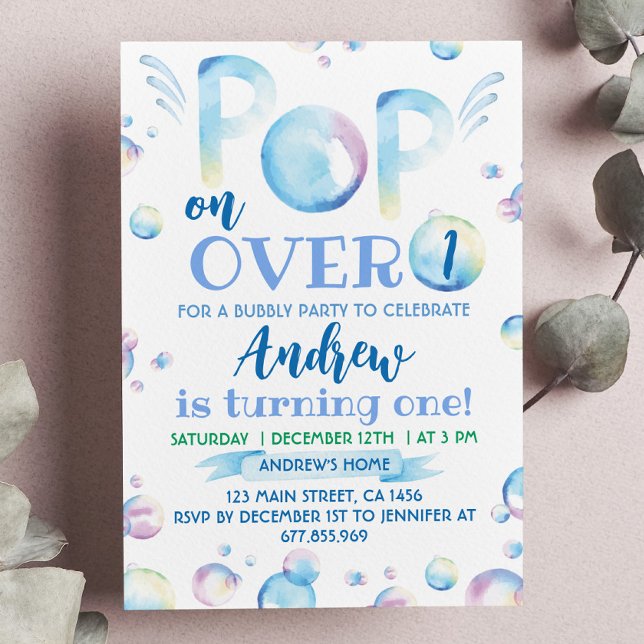 Popup för Bubble Birthday-inbjudan över Inbjudningar (Skapare uppladdad)