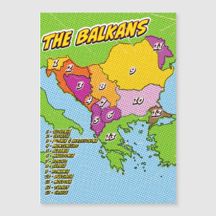 Popup-konst som illustreras på Balkan karta