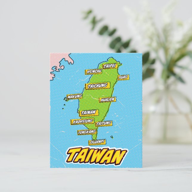 Popup-konst som illustrerats av Taiwan karta (Stående Fram)