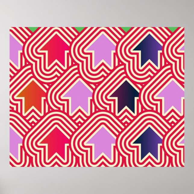 Popup-konturpilar uppåt Rött violett blå Poster (Framsidan)