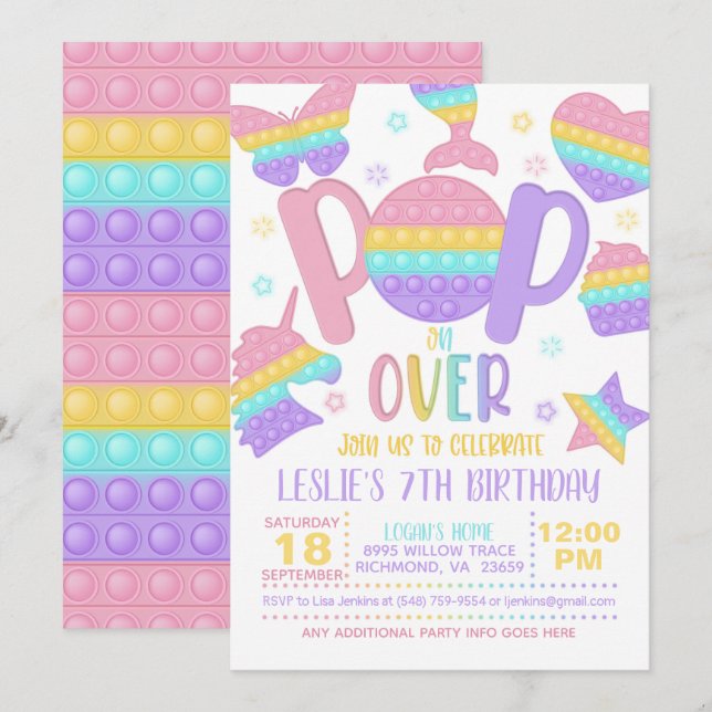 Popup-meddelande över gruppinbjudan - Pastel Inbjudningar (Fram/baksida)