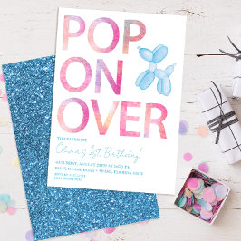 Popup on over Balloon Animal Birthday Inbjudan
