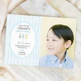 Popup on over Blue Popsicle Birthday-inbjudan Inbjudningar