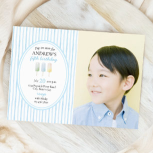 Popup on over Blue Popsicle Birthday-inbjudan Inbjudningar