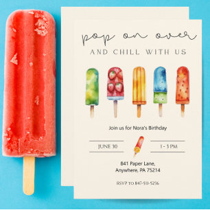 Popup on Over Popsicle Anpassningsbar Birthday-inb Inbjudningar