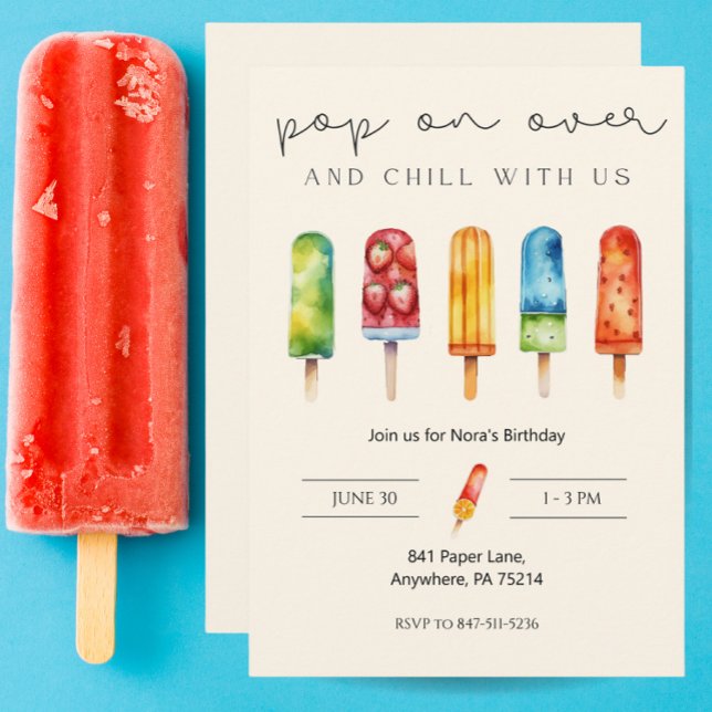 Popup on Over Popsicle Anpassningsbar Birthday-inb Inbjudningar (Skapare uppladdad)