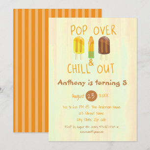 Popup over & Chill Out Ice Pop Birthday-inbjudan Inbjudningar
