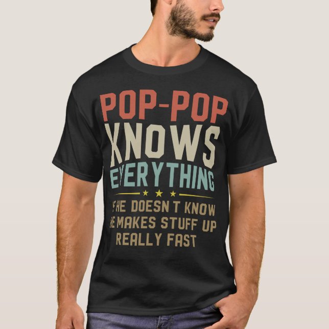 Popup-pop känner till allt underbart farfar Gift T Shirt (Framsida)