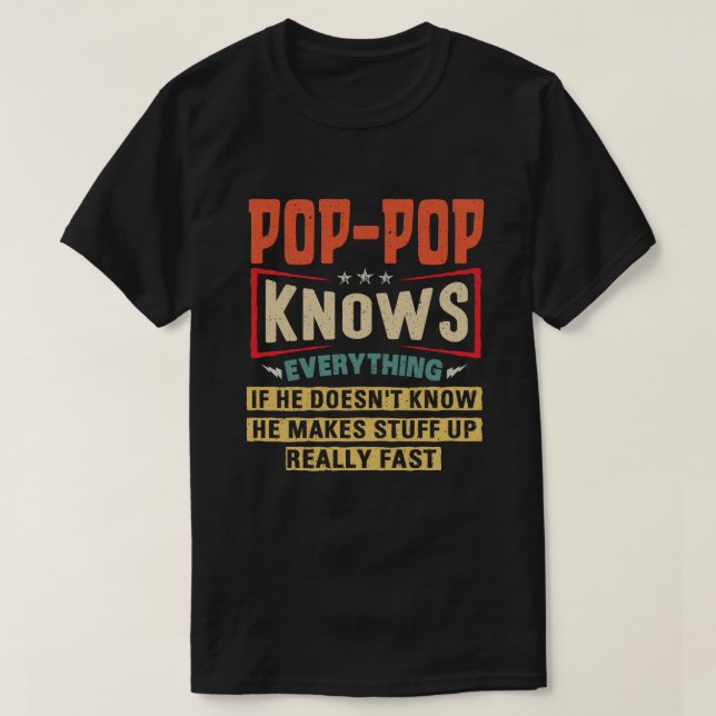 Popup-pop känner till allt underbart farfar Gift T Shirt (Design framsida)