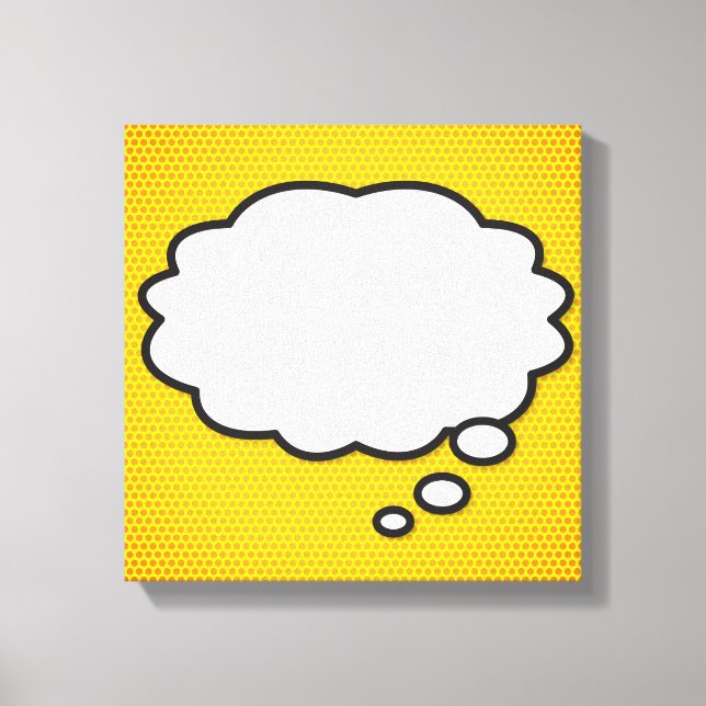 Popup-popup för Message Tänka Bubble Roligt Retro  Canvastryck (Framsida)