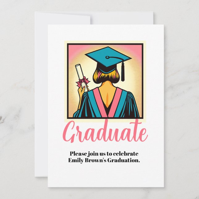 Popup-Studentfest för anpassningsbar Inbjudningar (Framsida)