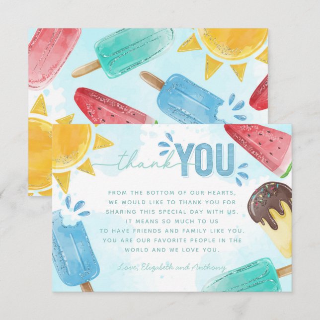 Popup - tackmeddelande för ditt kort (Fram/baksida)