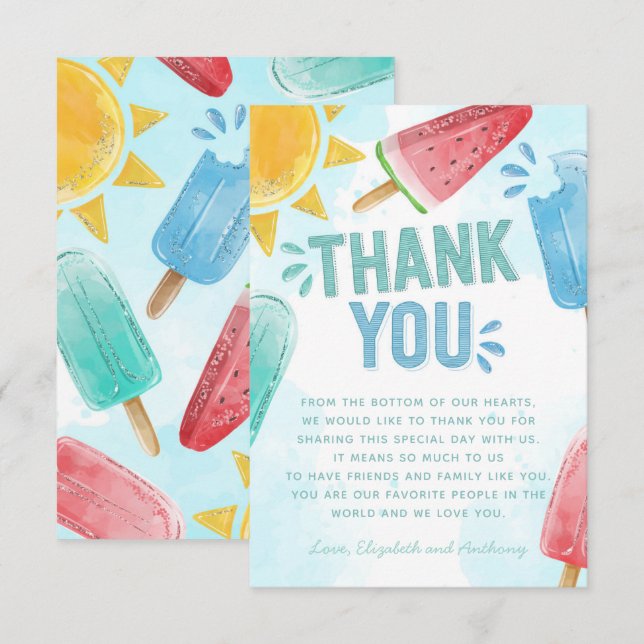 Popup - tackmeddelande för ditt kort (Fram/baksida)