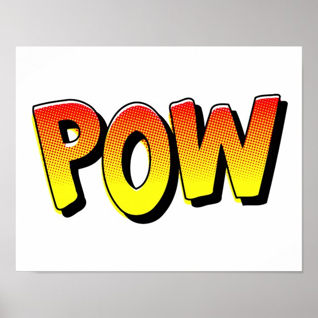 popup-tecknad för POW-typografi Poster (Framsidan)